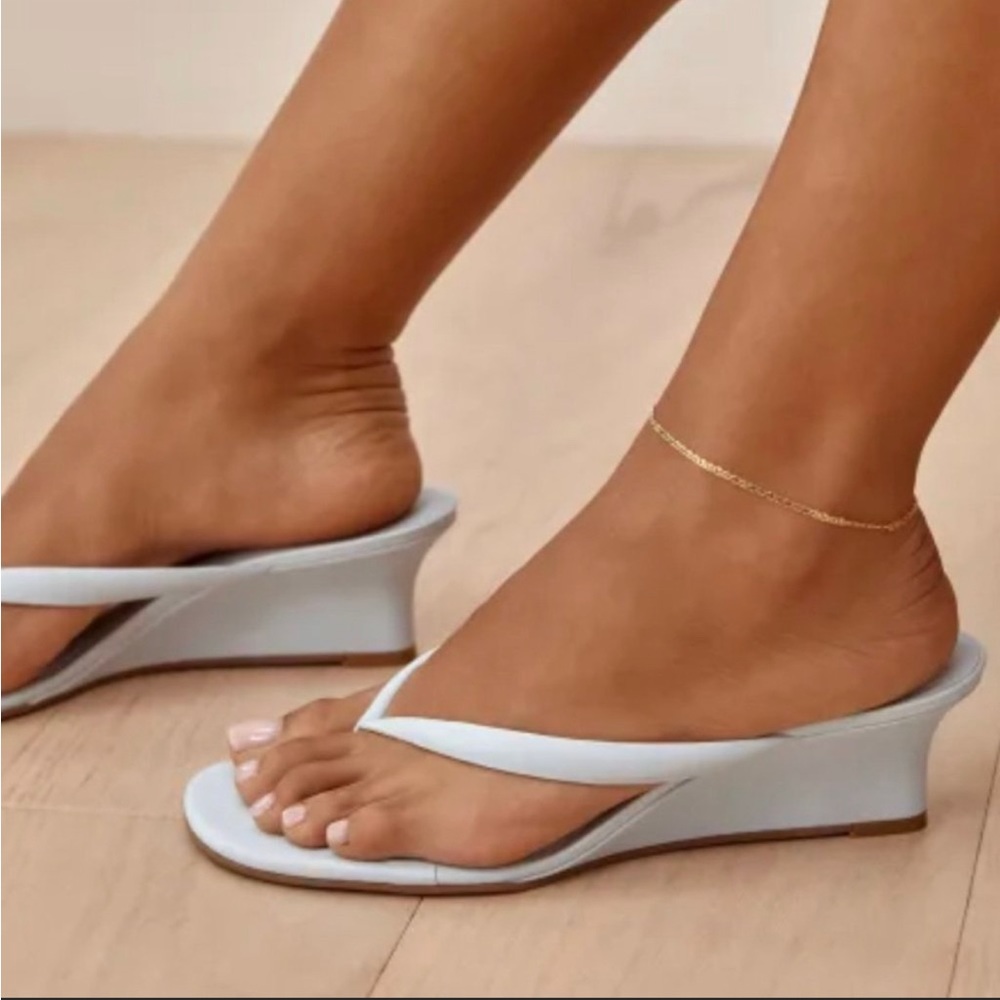 Reformation Amelia Thong Wedge Sandal
